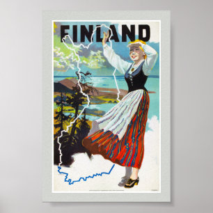 Finland Vintage Reisposter Gerestaureerd Poster