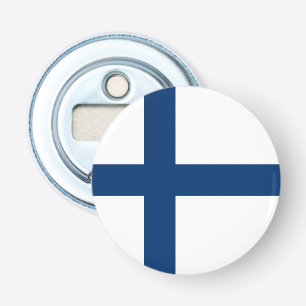 Finland Vlag Button Flesopener
