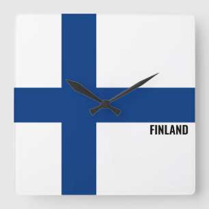 Finland vlag Dazzling Patriotic Vierkante Klok