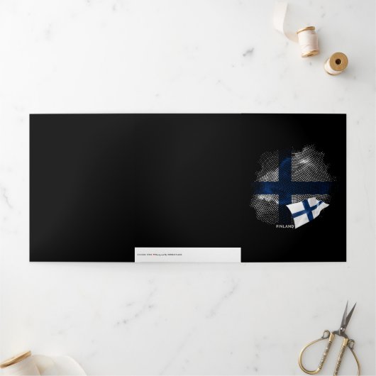 Finland vlag drieluik kaart (Buitenkant)