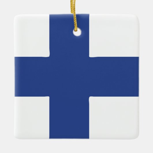 Finland-vlag Emblem Keramisch Ornament (Voorkant)