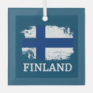 Finland Vlag Glas Ornament