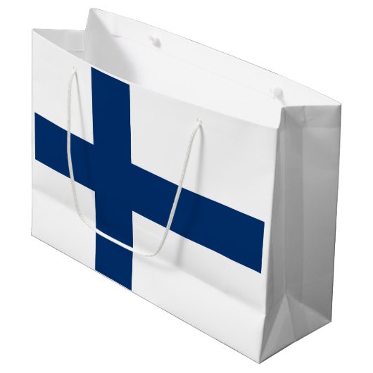 Finland Vlag Groot Cadeauzakje (Voorkant Gekanteld)