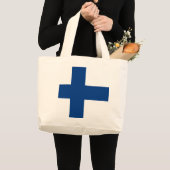 Finland Vlag Grote Tote Bag (Voorkant (product))