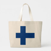 Finland Vlag Grote Tote Bag (Achterkant)