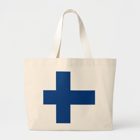 Finland Vlag Grote Tote Bag (Voorkant)