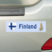 Finland Vlag Hart + Landkaart Bumpersticker (Op auto)