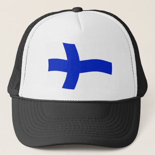 Finland Vlag Hoed Trucker Pet (Voorkant)
