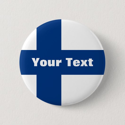Finland-vlag Jouw tekst Ronde Button 5,7 Cm (Voorkant)