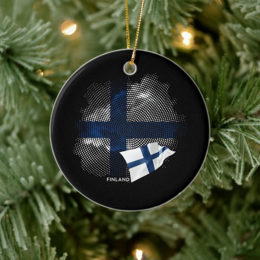 Finland vlag keramisch ornament (Boom)