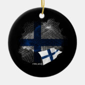 Finland vlag keramisch ornament (Voorkant)