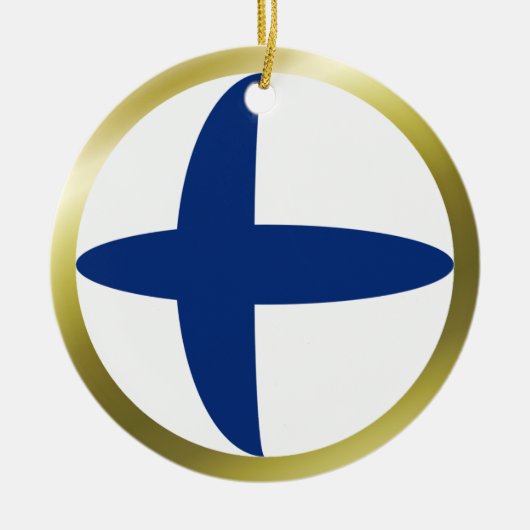 Finland-vlag Keramisch Ornament (Voorkant)