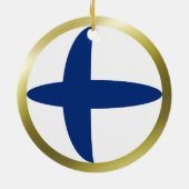 Finland-vlag Keramisch Ornament (Achterkant)