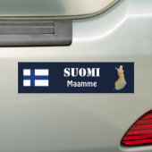 Finland Vlag + Landkaart Bumpersticker (Op auto)