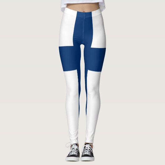 Finland Vlag Leggings (Voorkant)