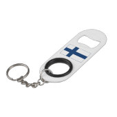 Finland Vlag Mini Flessenopener (Voorkant Gekanteld)