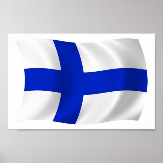 Finland Vlag Poster Afdruk (Voorkant)