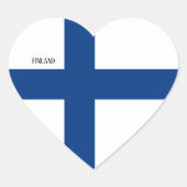 Finland Vlag Prachtig Patriottisch Hart Sticker (Voorkant)