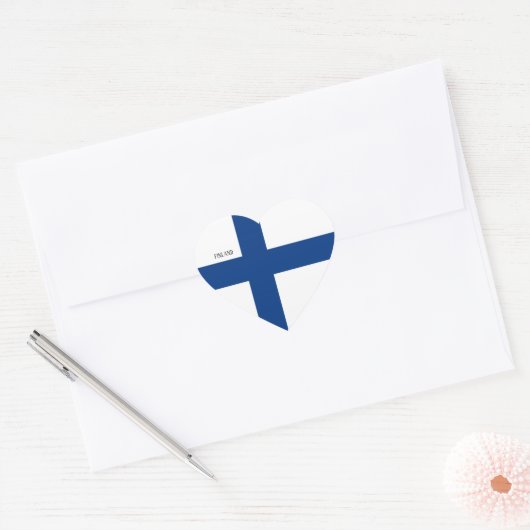 Finland Vlag Prachtig Patriottisch Hart Sticker (Envelop)