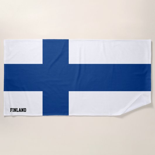 Finland Vlag Prachtig Patriottisch Strandlaken (Voorkant)