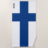 Finland Vlag Prachtig Patriottisch Strandlaken (Voorkant)