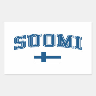 Finland + vlag rechthoekige sticker