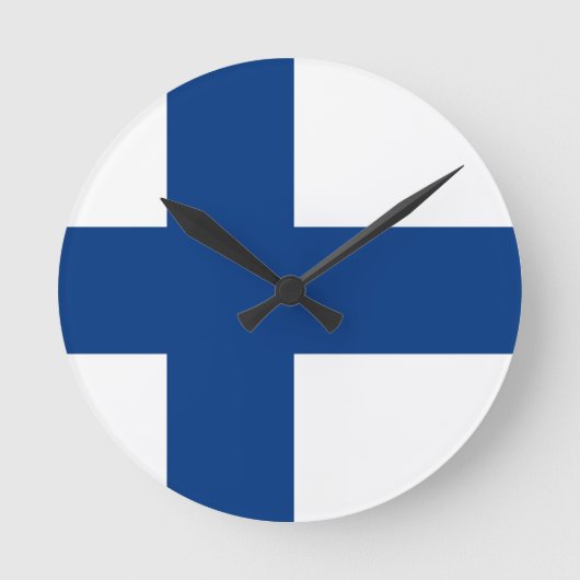 Finland Vlag Ronde Klok (Voorkant)