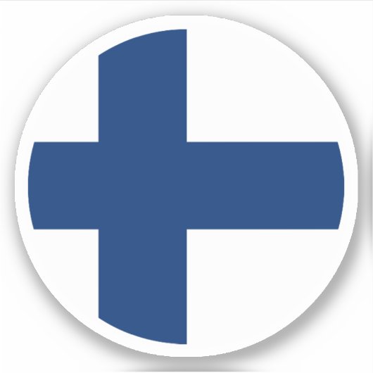 Finland Vlag Ronde Sticker (Voorkant)