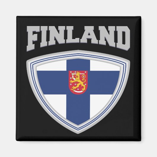 Finland Vlag schild & embleem Magneet (Voorkant)