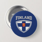 Finland Vlag Schild & Embleem Ronde Button 7,6 Cm (Voorkant /achterkant)