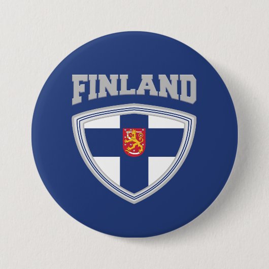 Finland Vlag Schild & Embleem Ronde Button 7,6 Cm (Voorkant)