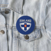 Finland Vlag Schild & Embleem Ronde Button 7,6 Cm (In situ)