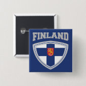 Finland Vlag schild & embleem Vierkante Button 5,1 Cm (Voorkant /achterkant)