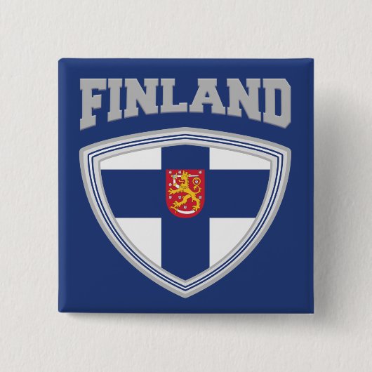 Finland Vlag schild & embleem Vierkante Button 5,1 Cm (Voorkant)