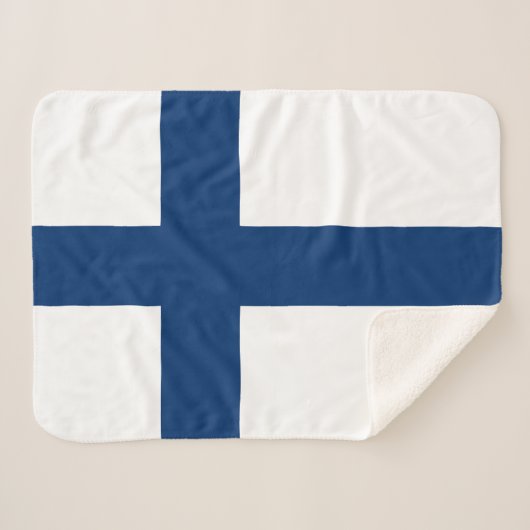 Finland Vlag Sherpa Deken (Voorkant (horizontaal))