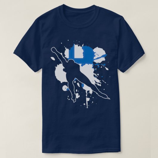 Finland - vlag Skater Ice Skating 1 T-shirt (Design voorkant)