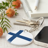 Finland Vlag Sleutelhanger (Voorkant Rechts)