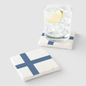 Finland Vlag Stenen Onderzetter (Zijkant)