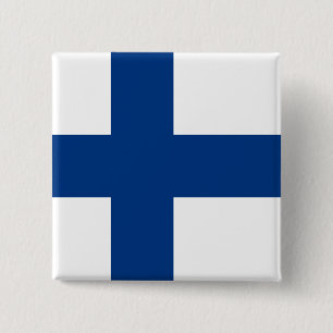 Finland Vlag Vierkante Button 5,1 Cm