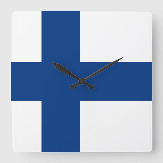 Finland Vlag Vierkante Klok (Voorkant)
