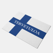 Finland vlag welkom deurmat - Tervetuloa (Schuin)