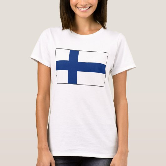 Finland vlag x kaart T-Shirt (Voorkant)