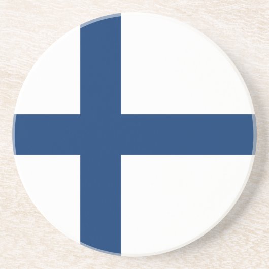 Finland Vlag Zandsteen Onderzetter (Voorkant)
