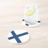Finland Vlag Zandsteen Onderzetter (Zijkant)