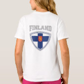 Finland Vlagenschild & Emblem T-Shirt (Achterkant)