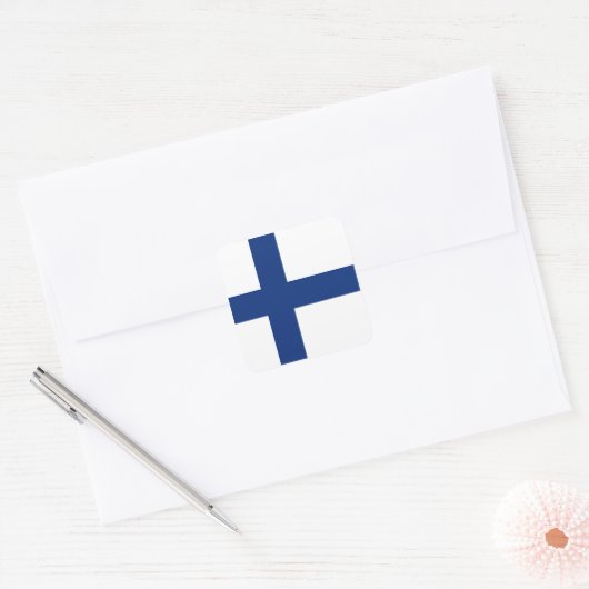 Finland-vlaggen Vierkante Sticker (Envelop)