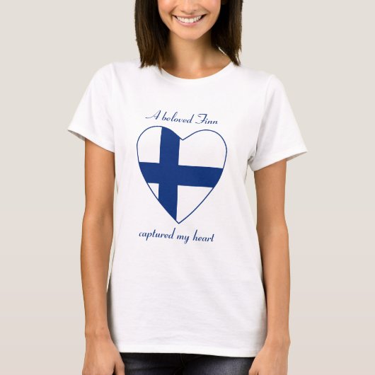 Finland Vlaggenliefje T-Shirt (Voorkant)