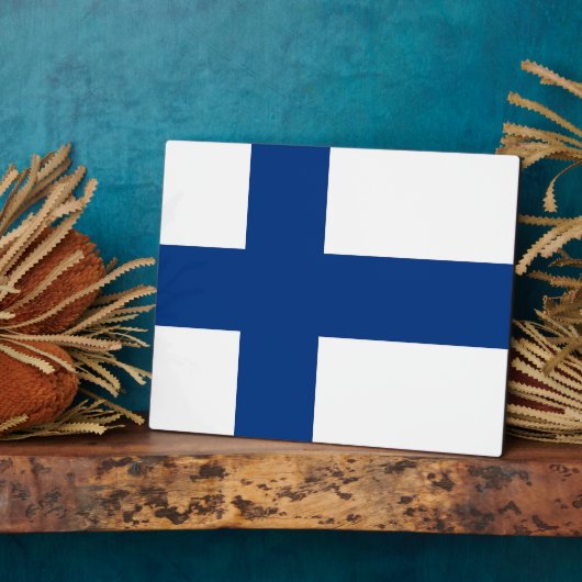 Finland Vlaggenplak Fotoplaat (Zijkant)