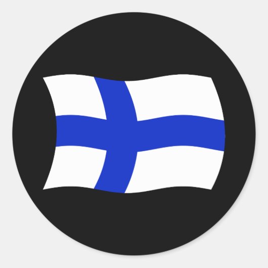 Finland Vlagsticker Ronde Sticker (Voorkant)