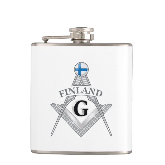 Finland vrijmetselarij teken heupfles (Voorkant)